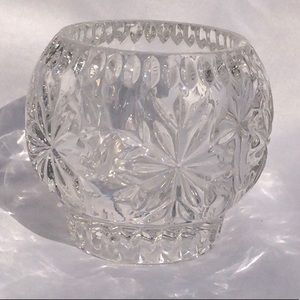 Vintage heavy glass candle holder